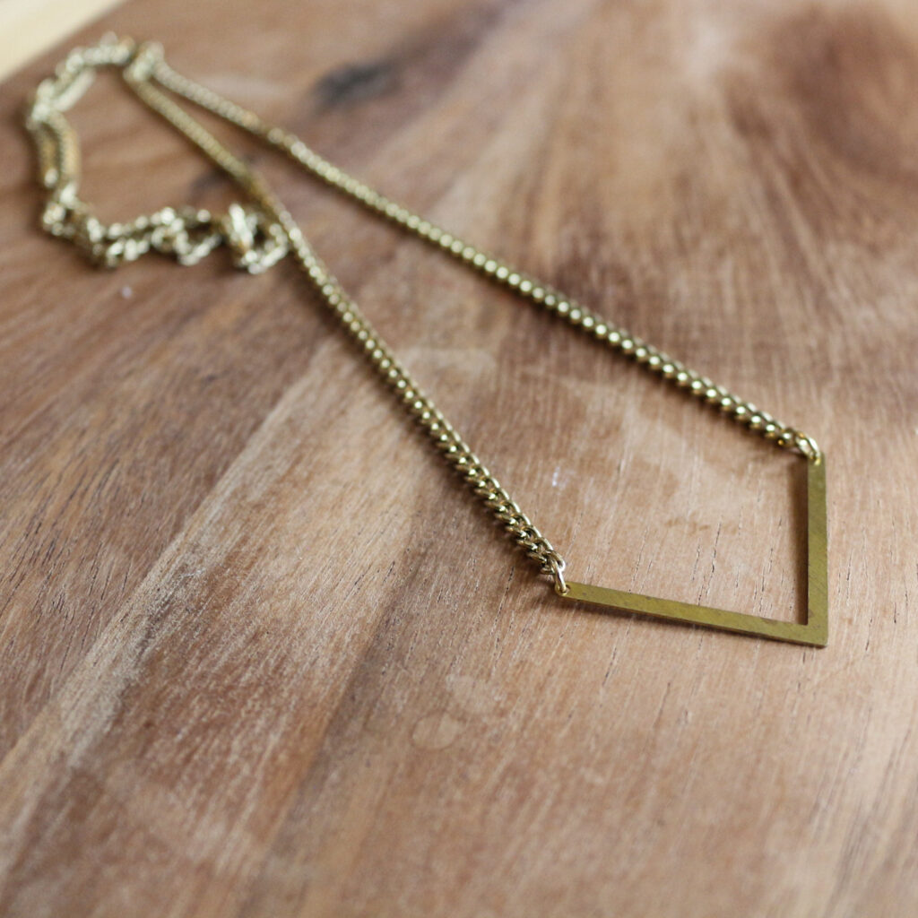 RHD Brass Arrow Necklace Smoker's Abbey Austin