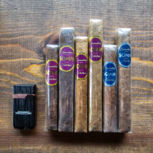 six core line cigars from Somm Cigars and a black dual flame lighter
