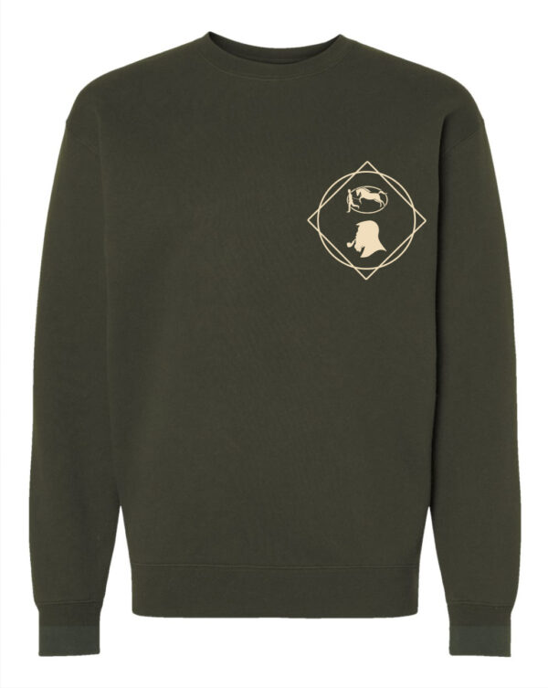 Green Crew Neck Sweatshirt with Smokers Abbey & Cavalier Geneve blended logo
