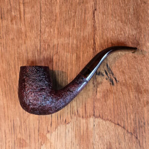 BriarWorks Classic Petite Bent Billiard Pipe in dark rusticated and tortoise stem