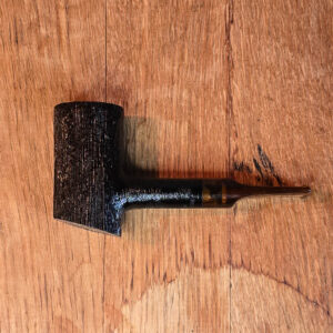 BriarWorks Classic Poker Pipe in Dark Rusticated and tortoise stem