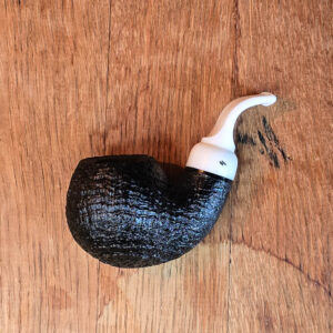 Moonshine Short Fuse Cannonball Pipe in dark blast finish with white stem