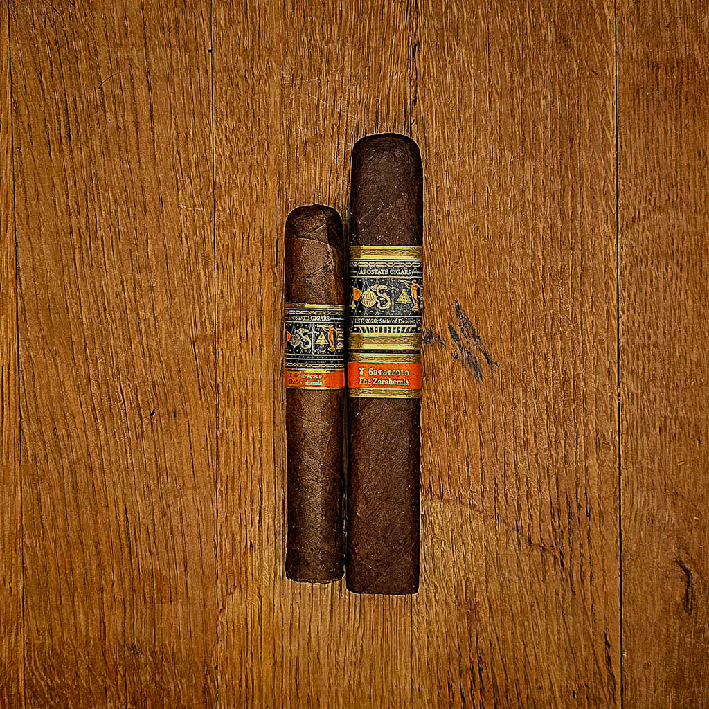 Apostate The Zarahemla cigar with San Andrés Maduro wrapper in Petite Corona and Boxed Pressed Toro