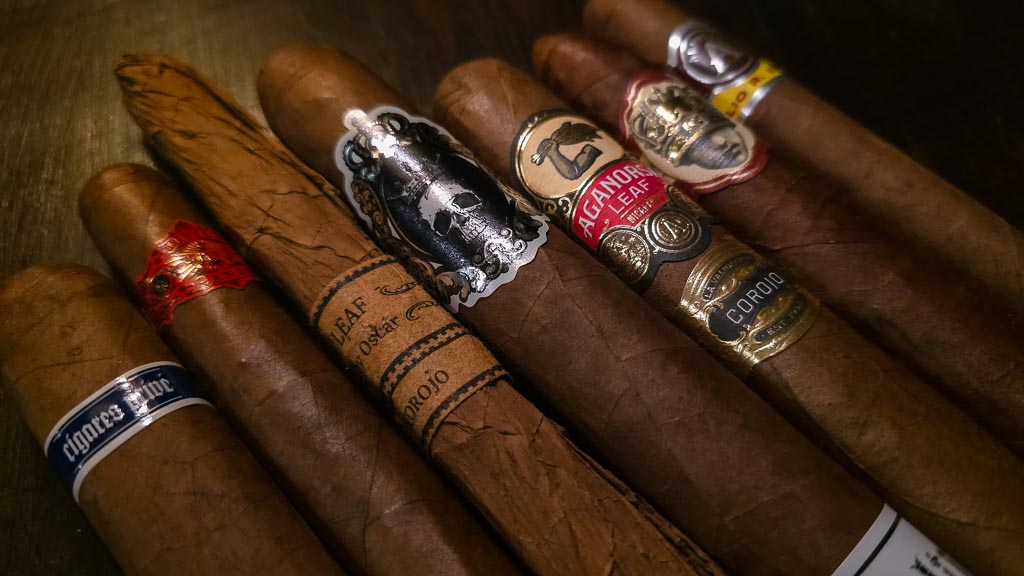Corojo cigars lineup featuring Leaf by Oscar, Black Label Trading Co, and other premium cigars