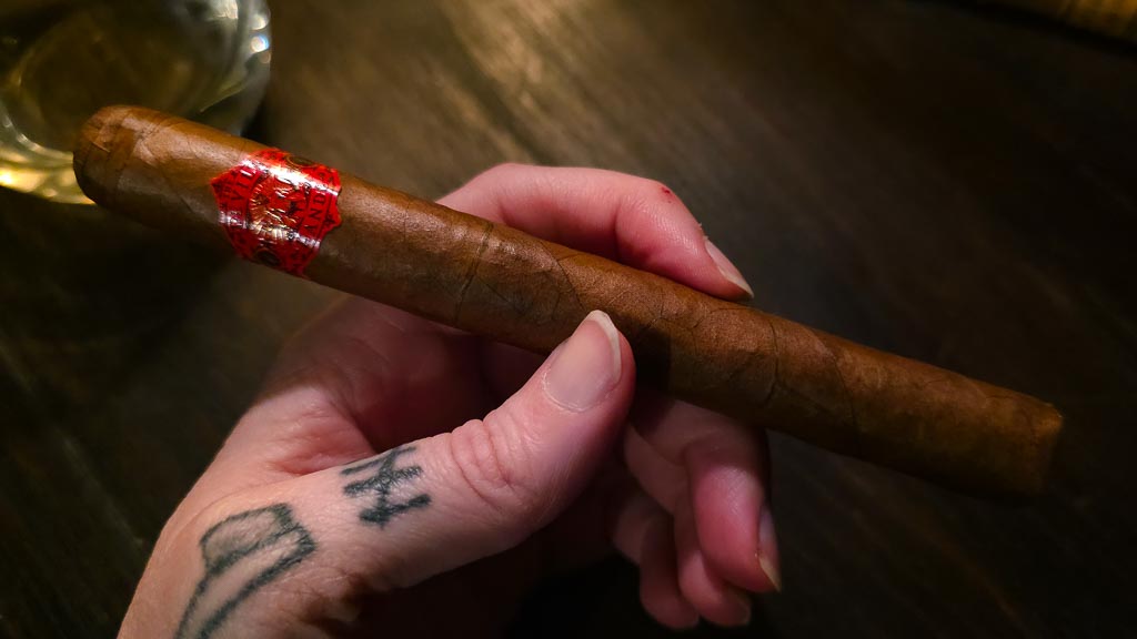 Close-up of a Corojo cigar wrapper showing natural texture and veins